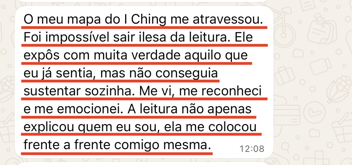 Print de WhatsApp do depoimento de Janaina